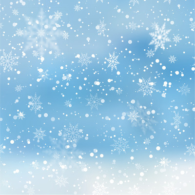 灯光抽象圣诞背景与雪花。向量