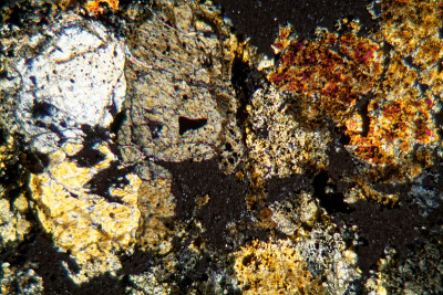 Petrographic thin section of the meteorite NWA 687