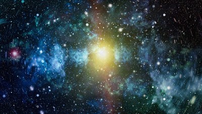 外太空某个美丽的星云。五彩缤纷的空间