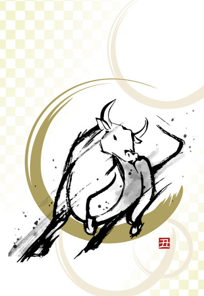 牛年贺年卡片模板(无贺词)
