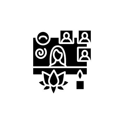 在线冥想移动字形图标