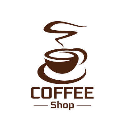 咖啡店咖啡杯蒸汽矢量图标