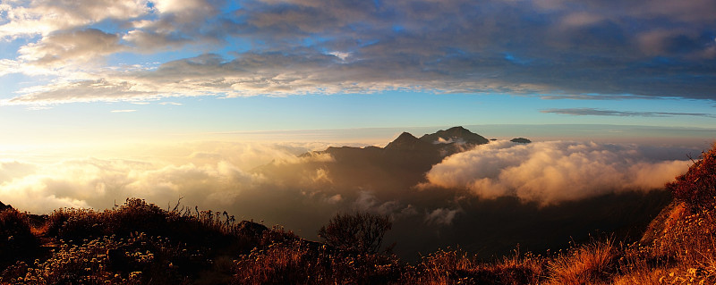 早晨从Salpa Bhanjyang山口的全景