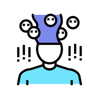 phobia psychological problems color icon vector il