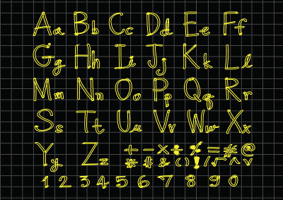 手绘字母字体书写