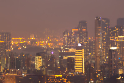 夜迷离散景香港城