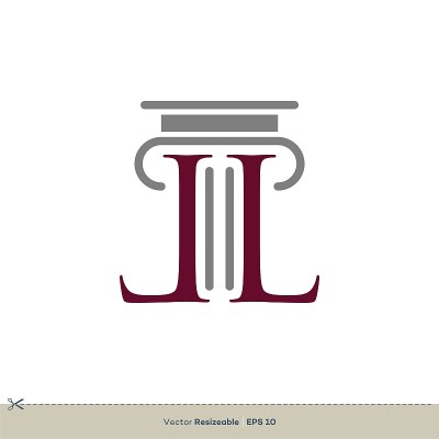 柱法律信函L办公室矢量标志模板插图设计。向量EPS 10。