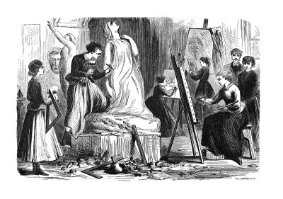 第一世纪的美国插图——1873年——从事美术的妇女