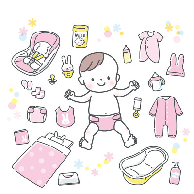 婴儿与微笑股票插图集