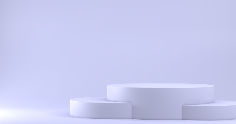 极简的展示与空白的空间。空讲台展示产品。3 d渲染。