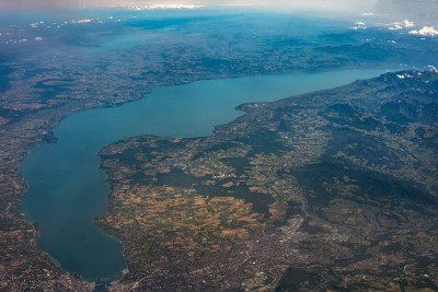 莱曼湖鸟瞰图全景图