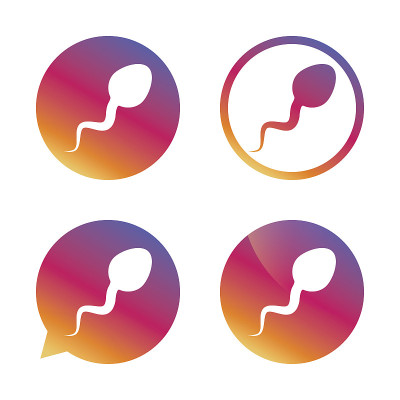 精子信号图标。受精的象征。