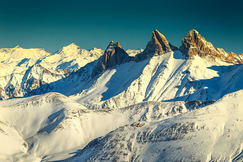 令人惊叹的山峰，Aiguilles D'Arves,Les sybelle，法国