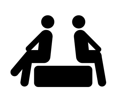 公共图标，坐着的人的象形文字和大堂形象