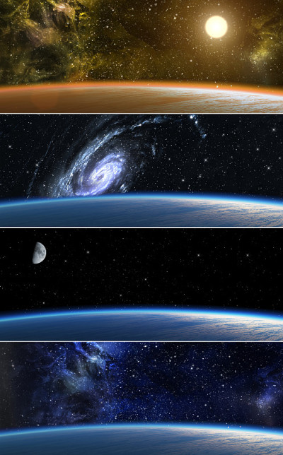 太空中的外星行星。