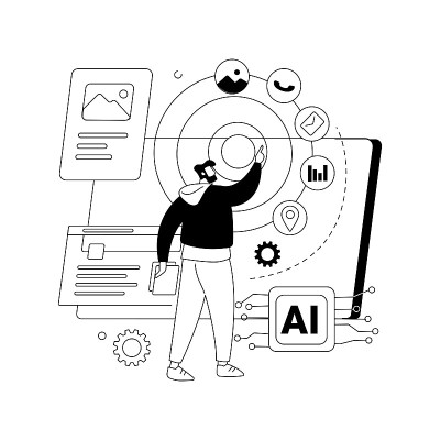 智能接口抽象概念矢量插图。
