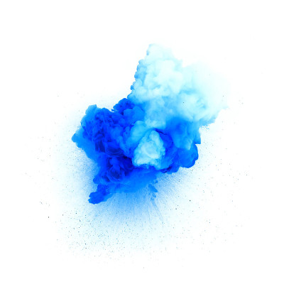 蓝色爆炸隔离在白色背景上