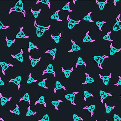 Line Buffalo skull icon isolated seamless pattern 