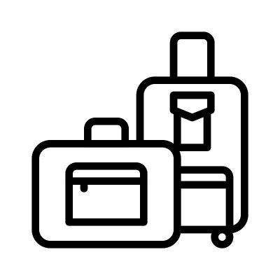 旅行袋矢量，行李线风格图标可编辑轮廓