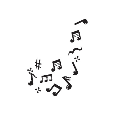 音乐音阶，带有金色和黑色的概念