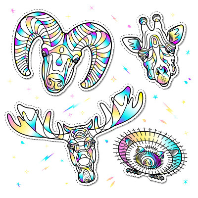 抽象的动物插图