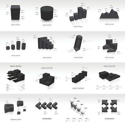 图形设计3d信息图形模板黑色