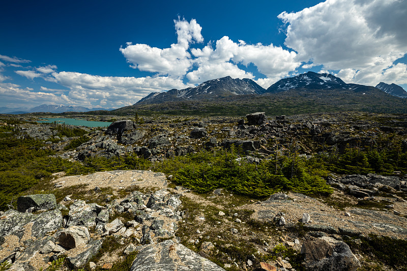 阿拉斯加和加拿大卡克罗斯和斯卡格威之间的风景