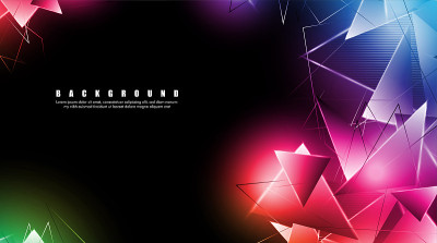 abstract background with glowing triangles that ov