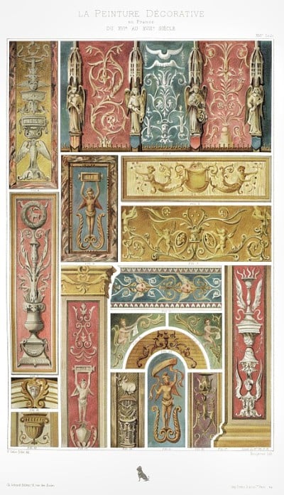 教堂绘画Sainte-Cécile d'Alby和Jumièges，来自法国装饰绘画1897年