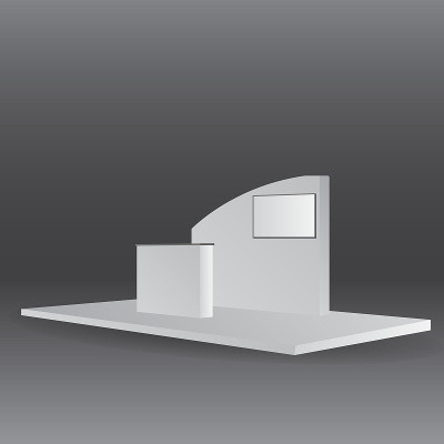简单的墙展位模型。活动3D渲染展台
