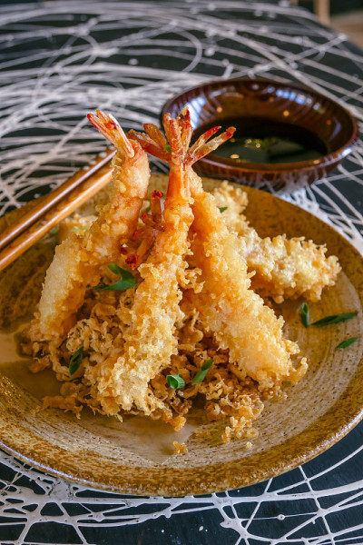 Tempura fried shrimp, Japanese traditional dish