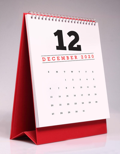 简单的台历2020 - 12月