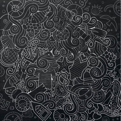 卡通涂鸦海洋插图
