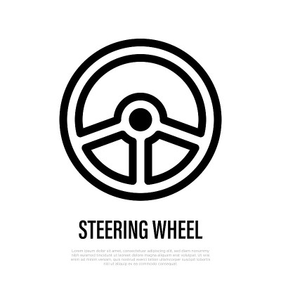 Steering wheel thin line icon. Vector illustration