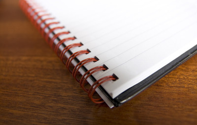Notebook on desk