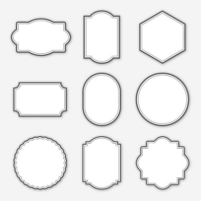 blank frame labels collection premium isolated on 