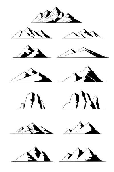 矢量山设置插图。