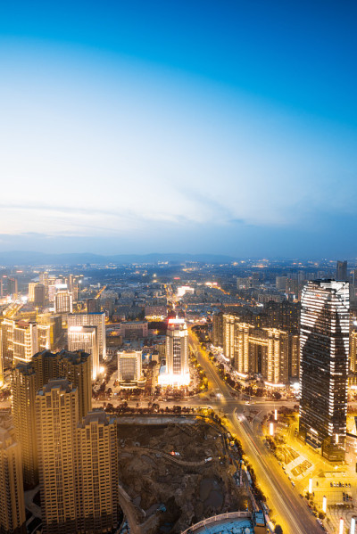 玻利维亚拉巴斯夜景全景