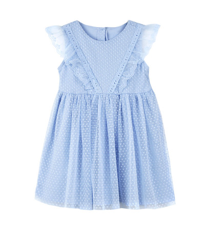 蓝色的孩子女孩的衣服孤立。孩子的衣服。