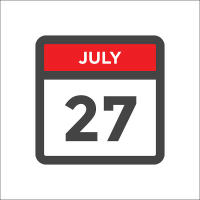July 27 calendar icon with day of month