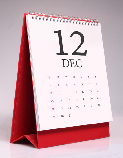 简单的办公桌日历2019 - 12月
