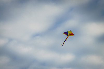 在天空中放风筝