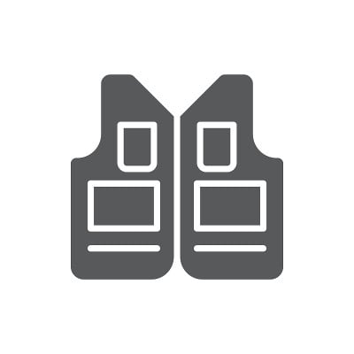 钓鱼背心矢量图标符号服装孤立在白色背景
