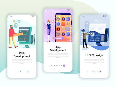 Set of onboarding screens user interface kit for W
