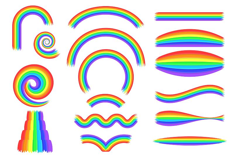 Arches, curves, round and wavy rainbows.