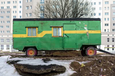 绿色集装箱房屋货车的建设者
