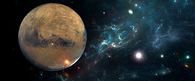 行星和星系，科幻小说的壁纸。