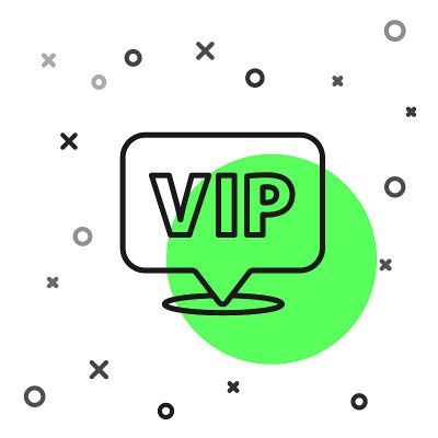 黑线位置Vip图标隔离在白色背景。向量