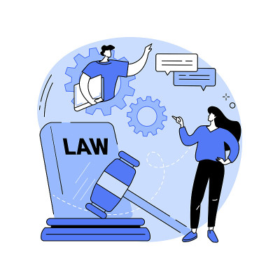 诉讼支持抽象概念向量图解。