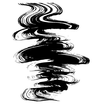 流动的水。画笔描边插图。